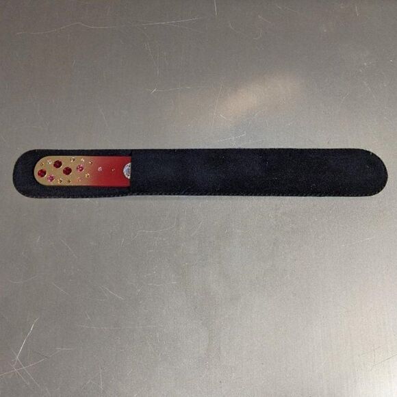 🆕7.5" Gold/Red Czech Crystal Nail File W/BEAUTIFUL RED & PINK SWAROVSKI CRYSTAL - Picture 3 of 5